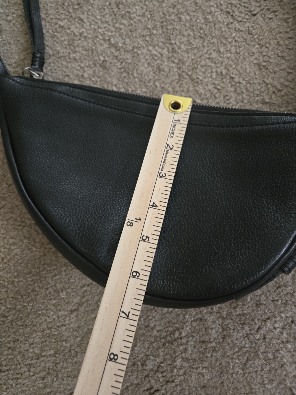 The Sak Tess Sling Black 100% Leather Pebbled Crescent Crossbody - Picture 12 of 16